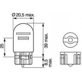 ΛΑΜΠΑ W21/5W  BOSCH ECO (ΔΙΠΟΛΙΚΗ ΑΚΑΛΥΚΗ ΜΕΓΑΛΗ)(W3x16q)(1987302823)