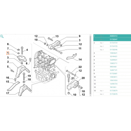 ΒΑΣΗ ΜΗΧΑΝΗΣ Ν.PANDA(169,312) 1.1-8V-FIAT 500(312) |LANCIA YPSILON (312) ΟΠΙΣΘΙΑ-FIAT 500 1.2  (2007-)FIAT PANDA 1.1