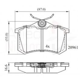 Σετ Τακάκια Οπισθ. AUDI-SEAT-VW-CITROEN-PEUGEOT