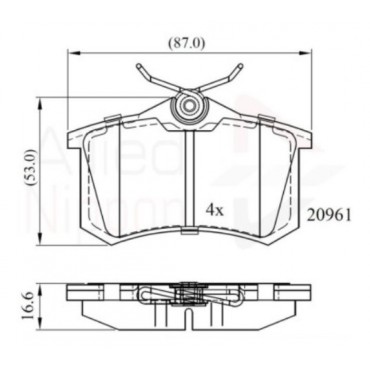 Σετ Τακάκια Οπισθ. AUDI-SEAT-VW-CITROEN-PEUGEOT Σετ Τακάκια Οπισθ. AUDI-SEAT-VW-CITROEN-PEUGEOT