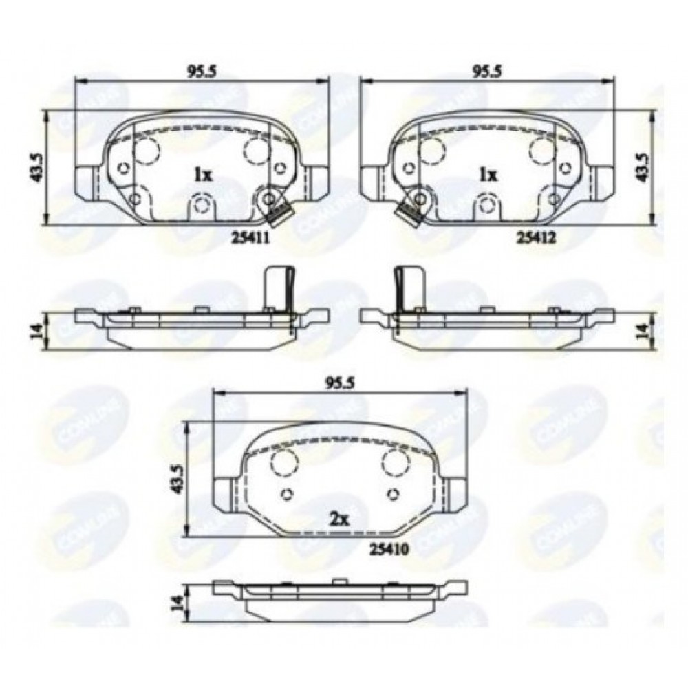ΤΑΚΑΚΙΑ ΟΠΙΣΘΙΑ FIAT PANDA (312,319,519) 2012, PANDA VAN 2012 (CBP31559)(68206120AA)(COMLINE)