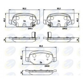 ΤΑΚΑΚΙΑ ΟΠΙΣΘΙΑ FIAT PANDA (312,319,519) 2012, PANDA VAN 2012 (CBP31559)(68206120AA)(COMLINE)