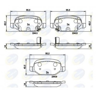 ΤΑΚΑΚΙΑ ΟΠΙΣΘΙΑ FIAT PANDA (312,319,519) 2012, PANDA VAN 2012 (CBP31559)(68206120AA)(COMLINE)