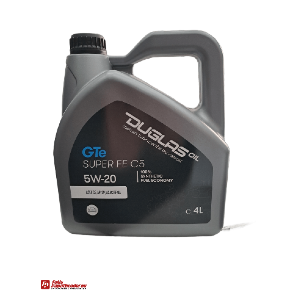 ΛΑΔΙ 5W20 (4L) DUGLAS GTe SUPER FE ACEA C6, C5-API SP, SN, SN-RC, CF-ILSAC GF-6a, GF-5-GM DEXOS 1 GEN2-FORD
